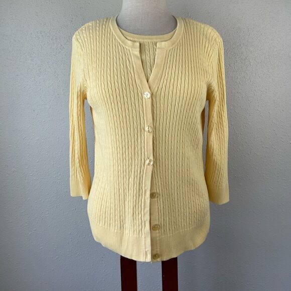 Jeanne Pierre Matching Cardigan and Tan Top Sweater Size M EUC - Picture 1 of 8